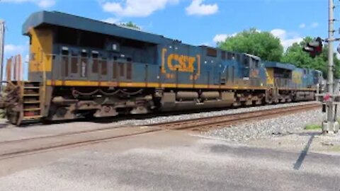 CSX Q137 Intermodal Train with Two DPU Alright from Sterling, Ohio July 3, 2021