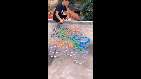 Amazing Rainbow Cup Dominos Effect ! Part 3