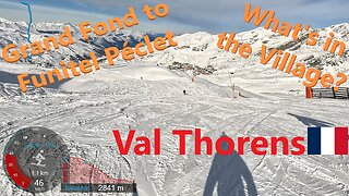 [4K] Skiing Val Thorens Les3Vallées, Grand Fond to Funitel Péclet, France, GoPro HERO11