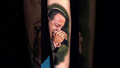 Chester Benington Portrait Tattoo #shorts #tattoos #inked #youtubeshorts