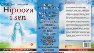 AUDIOBOOK ,,HIPNOZA I SEN'' WSTĘP ZAPOWIEDZ KSIĄŻKI.NAGRANIE NA FILMIE AUTENTYCZNEJ TREŚCI KSIĄŻKI. INFORMACJE O TELEWIZJI