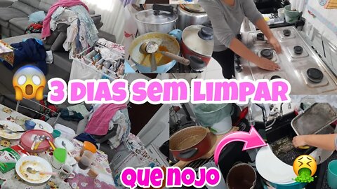 3 DIAS SEM LIMPA A CASA🤮 OLHA COMO FICOU😱 // UM NOJO //FAXINA COMPLETA //CANSEI