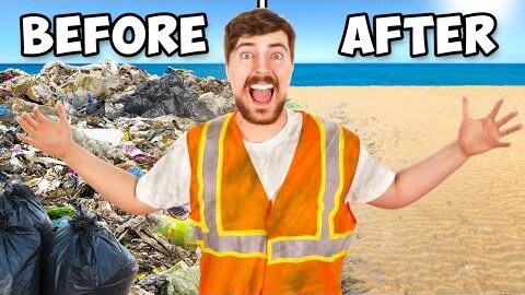 I Cleaned The World’s Dirtiest Beach #TeamSeas MrBeast