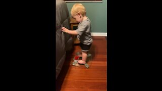 Baby Weighs Himself on Scale - Cuteness Overload