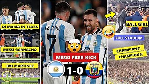 😍Argentina Fans, Ball Girl & Players' Priceless Reaction to Messi Free-kick vs Ecuador!
