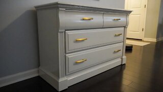 Furniture Flipping Painting A Laminate Dresser Repose Gray + Using Gloss Paints