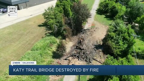 Katy Trail Bridge burned, impacting cycling popular cycling path