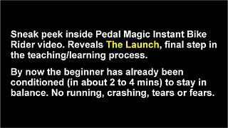 Pedal Magic Instant Bike Riders learn balance BEFORE riding, conditioned by two stationary exercises
