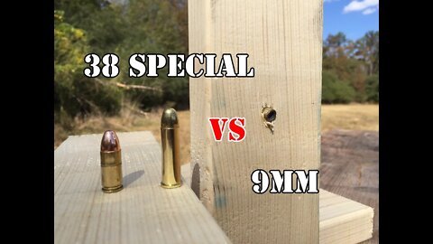 9mm vs .38 Special... Wood Test