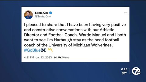 Michigan's president and AD want Jim Harbaugh to stay in Ann Arbor