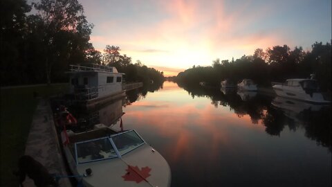 Sunrise and sunset at Rosedale Locks 35 Trent Severn Waterway between Balsam and Cameron Lake