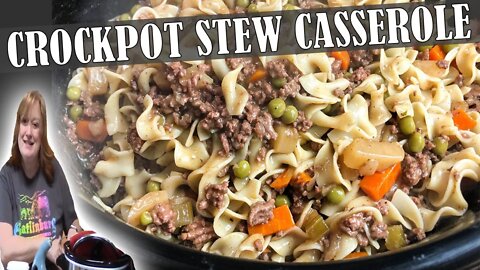 Crockpot GROUND BEEF STEW CASSEROLE Recipe | A Delicious SLOW COOKER Meal