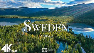 FLYING OVER SWEDEN (4K Video UHD) - Calming Music With Stunning Beautiful Nature Film For Relaxation