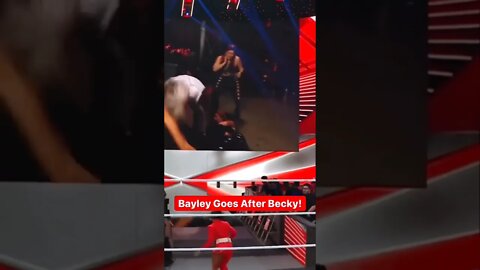 Tonight monday night raw Bayley attack to Becky Lynch.#wweraw#bayely