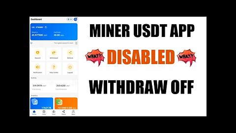 🤗Grand News 💯Miner USDT App Withdraw Disabled || Miner USDT App New Update Today