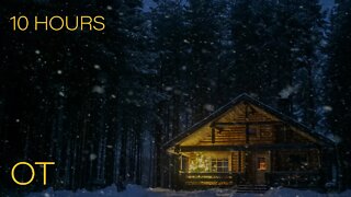 Christmas Cabin Coziness | Blizzard Sounds | Howling Wind & Blowing Snow | Relax | Study | Sleep