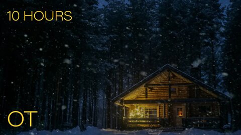 Christmas Cabin Coziness | Blizzard Sounds | Howling Wind & Blowing Snow | Relax | Study | Sleep