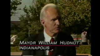 May 23, 1985 - Indianapolis Mayor William Hudnut III Talks with Bryant Gumbel