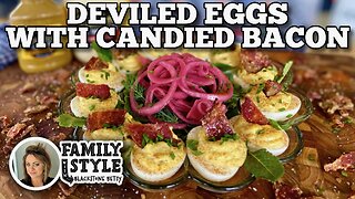 Savory Deviled Eggs with Candied Bacon | Blackstone Griddles