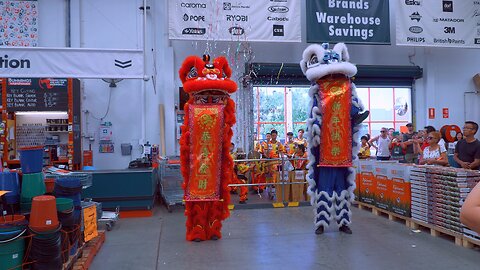 Lion Dance Chung Wah CNY Bunnings Cockburn Central Perth Australia