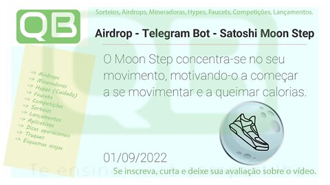 Airdrop - Bot Telegram - Satoshi Moon Step - 100 SMT - 01/09/2022