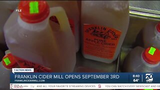 Franklin Cider mill opens Sept. 3