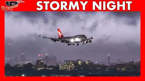 Stormy Night at Sydney Airport | Lightning on approach