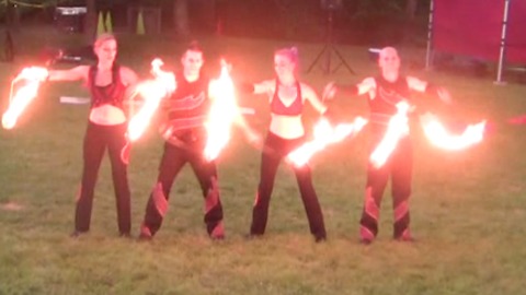 Exciting fire performance dazzles crowd