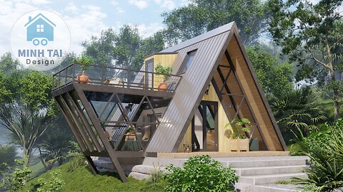 Best A-frame 3d Plan House Design - Minh Tai Design 18