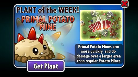 Plants vs Zombies 2 - Epic Quest - Core Plant Showcase - Primal Potato Mine - May 2022