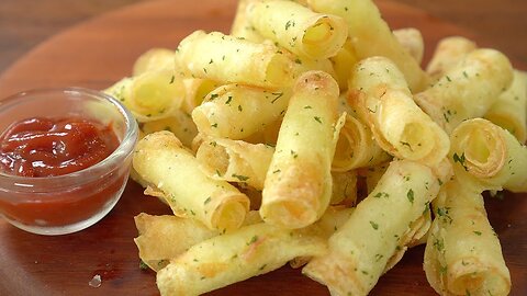 3 Ingredients, Double Crispy Fried Potatoes :: Potato Roll Chips, Potato Snacks Meo