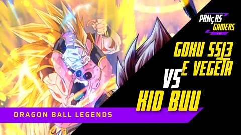 Goku SSJ3 e Vegeta Anjo VS Kid BUU - Dragon Ball Legends