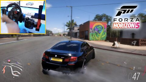 FORZA HORIZON 5 PC 4K - BMW M5 (Steering Wheel + Shifter) Gameplay g29