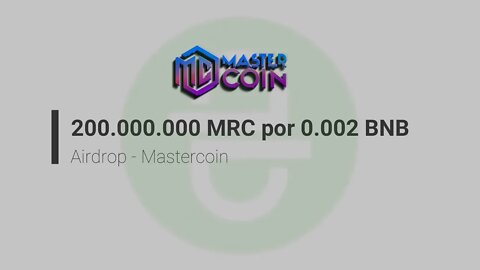 Airdrop Pago - Mastercoin - 200.000.000 - venda por 0.002