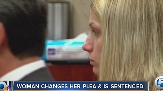 Woman changes her plea and is sentenced