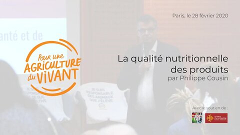 FOOD SCAN, mesurer la qualité nutritionnelle, par Philippe Cousin