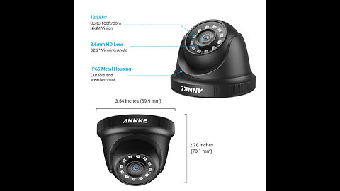 ANNKE 4 Pack 1080P HD TVI Home Security Camera Outdoor Indoor, 1920TVL, IP66 Waterproof, Night...