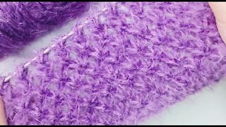 🧶How to knitting lace simple stitch