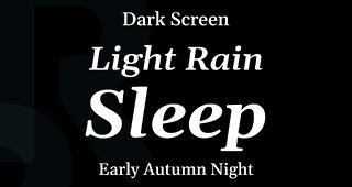 Light Rain for Sleeping (Early Autumn Night) - DARK SCREEN - 8 Hours