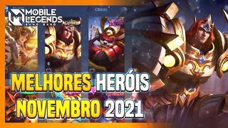TOP 3 MELHORES HERÓIS DE CADA CLASSE | NOVEMBRO 2021 | Mobile Legends
