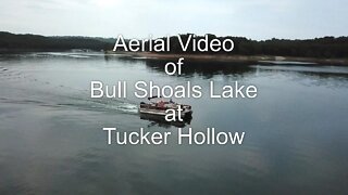 Aerial video of Bull Shoals Lake at Tucker Hollow.