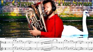 The Swan - Saint-Saëns. EUPHONIUM SOLO with PIANO. Amazing TONE COLOR!!!