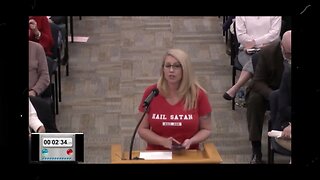 Woman Wearing "Hail Satan" T-Shirt calls Ron DeSantis "Tropical Hitler"