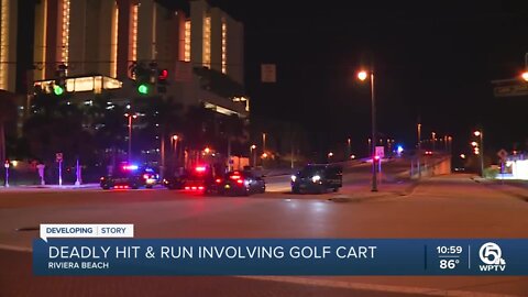 1 dead in hit-and-run crash between golf cart, vehicle on Blue Heron Bridge