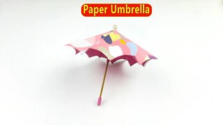 DIY Origami Paper Umbrella/Open and Close - Easy Paper Crafts