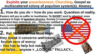 Exploits your powerlessness: Churching. Gospel as multiscattered colony of populism system(s) #money