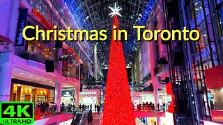 【4K】Downtown Toronto Canada Christmas 🎄 lights