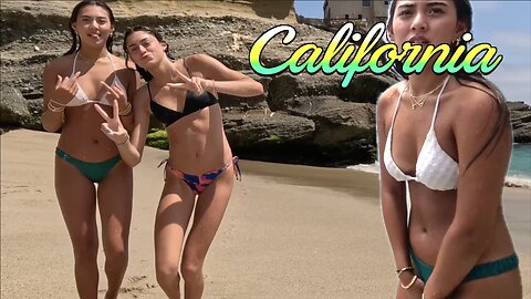 4K California Bikini Beach Walking Tour