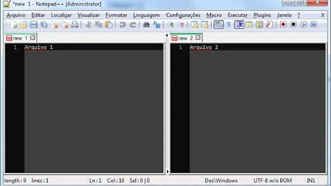 Como abrir arquivos lado a lado no Notepad++