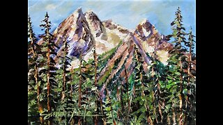 Rugged Sawtooth Peaks Impression 9x12 original acrylic by Simon Tate